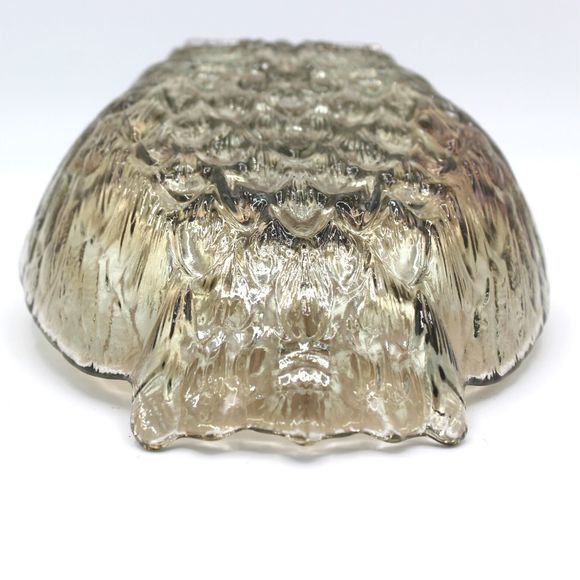 Vintage Glass Iridescent Opalescent Bronze Owl Shaped Candy Dish | Trinket Dish - Picture 4 of 5